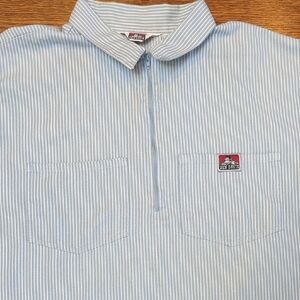 Men's Blue Zip Up Shirt by Ben Davis